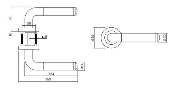 ProGriff TD-Agatha auf Rosette–Chrom/Nickel matt